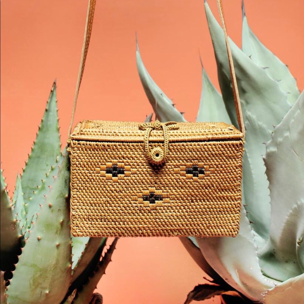 Rattan Straw Handbag Square